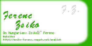 ferenc zsiko business card